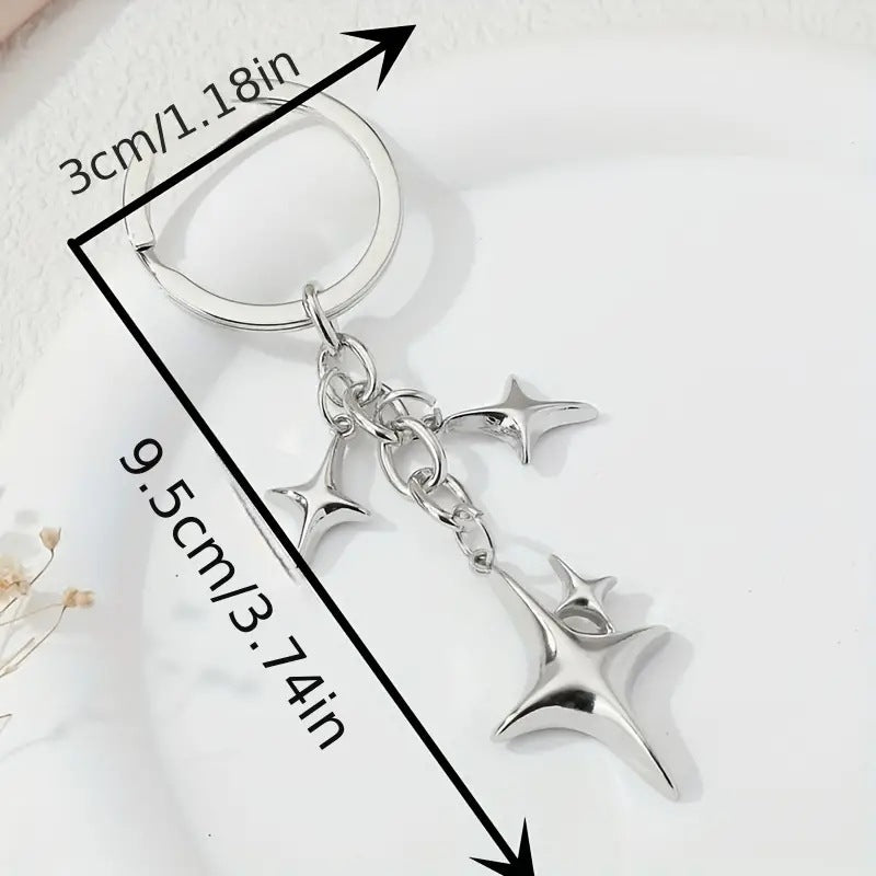 Alloy Star Hollow Keychain Ornaments Couple Men's And Women's Bags Pendant 1727262002302291968