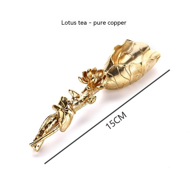 Pure Copper Creative Lotus Zen Tea Ceremony With Six Kung Fu Tea Utensils 1727950731752902656