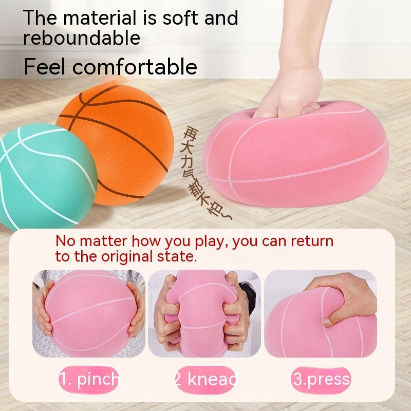 Home Indoor Toddler Children's Ball Elastic Ball Toy Silent Racket Basketball 1728259899391086592