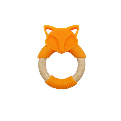 Baby Silicone Wood Ring Fox Baby Teether Molar Stick Toy 17299819913057