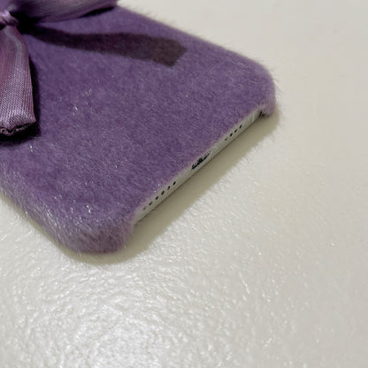Korean Style Silk Bow Phone Case Mink Plush 1730764109907103744