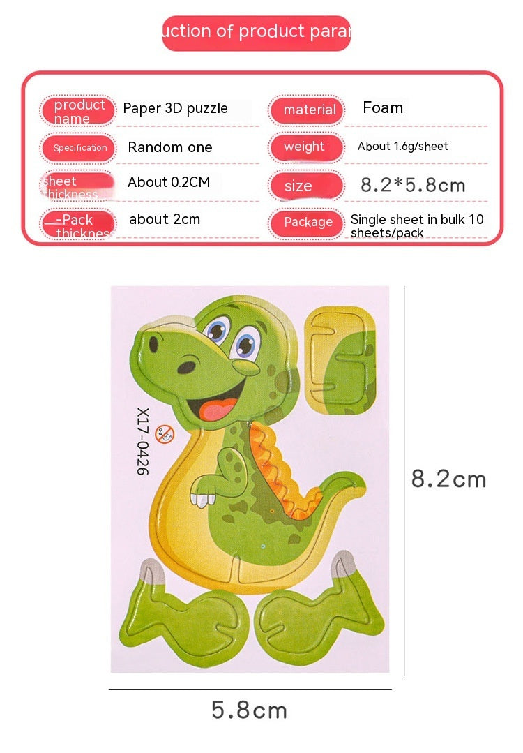Cartoon Dinosaur 3D Puzzle Model Children DIY Handmade 1731188188971667456