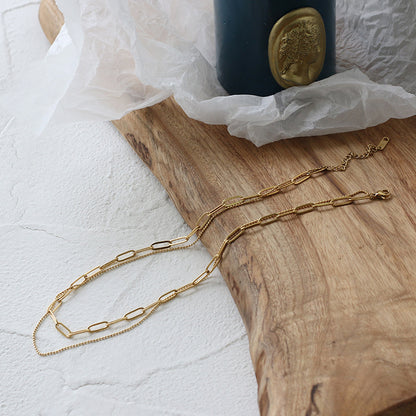 Chain double set chain necklace clavicle chain 173216938183