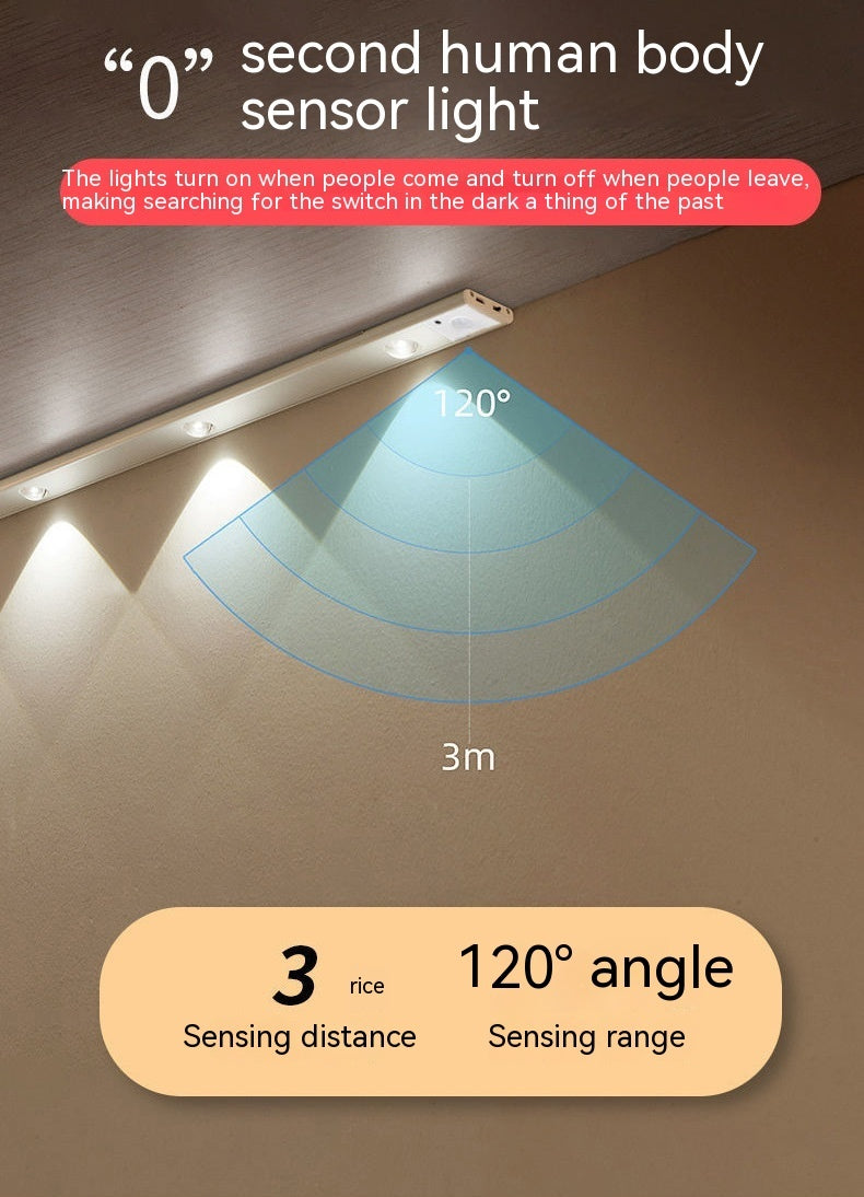 Ultra-thin Human Body Induction Smart Cat's Eye Hill Rechargeable Self-adhesive Wardrobe Light Belt 1734823052920885248