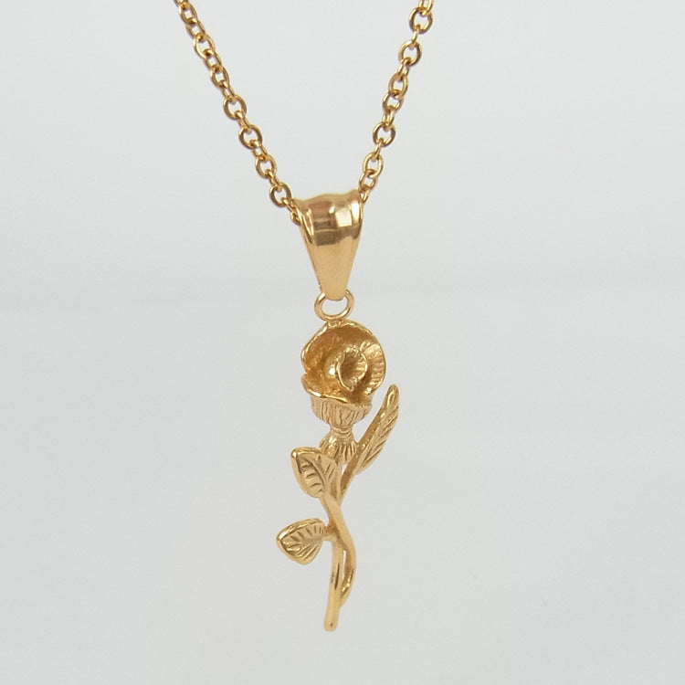 Stainless Steel Gold Roses Necklace For Men New Fashion Gold Cross Pendent With Chain Necklace Jewelry Men Necklace 173644594
