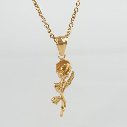 Stainless Steel Gold Roses Necklace For Men New Fashion Gold Cross Pendent With Chain Necklace Jewelry Men Necklace 173644594