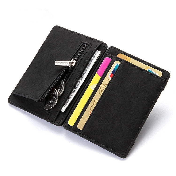 PU Creative Magic Wallet Flip Card Holder Men's Lady's Wallet Zipper Coin Purse Short 1737009072760295424
