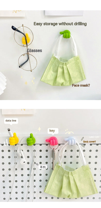 Thumb Hook Hub Creative Cute Data Cable Storage Fixed Cord Manager No-punch Sticky Hook Manufacturer 1737715707942146048