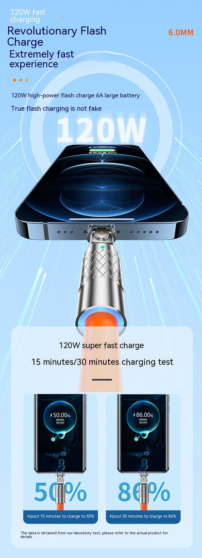 Mobile Game Rotating Elbow Data Super Fast Charge Charging Cable - 图片 7