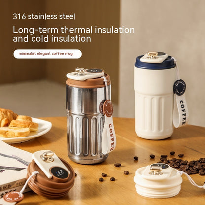 Smart Digital Thermal Bottle Portable Coffee Mug Stainless Steel Water Bottle In-Car Insulated Cup Keep Cold Vacuum Flasks 45