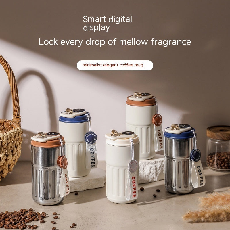Smart Digital Thermal Bottle Portable Coffee Mug Stainless Steel Water Bottle In-Car Insulated Cup Keep Cold Vacuum Flasks 45