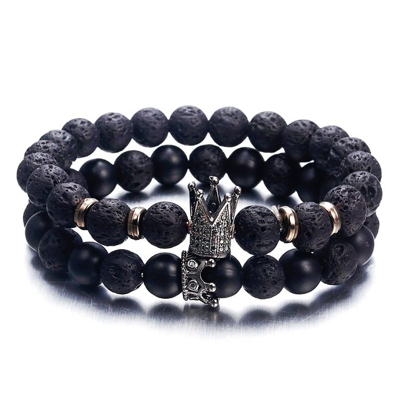 European and American fashion micro inlaid zircon crown bracelet volcanic stone acrylic bracelet 1739329368261
