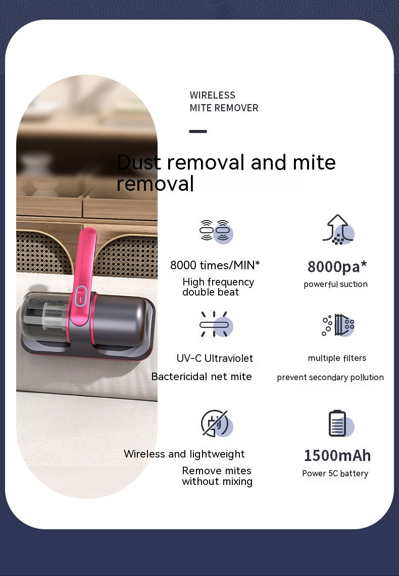 Bed Wireless Mites Instrument Rechargeable Household UV Sterilization Dehumidification Vacuum Cleaner 1739526124410638336