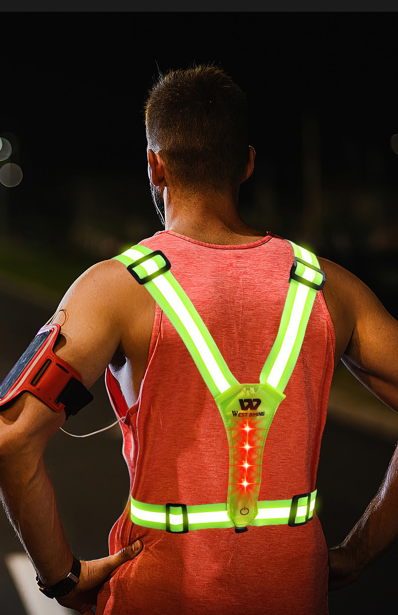 Outdoor Night Run Reflective Vest Riding Warning Light 1739592715827548160