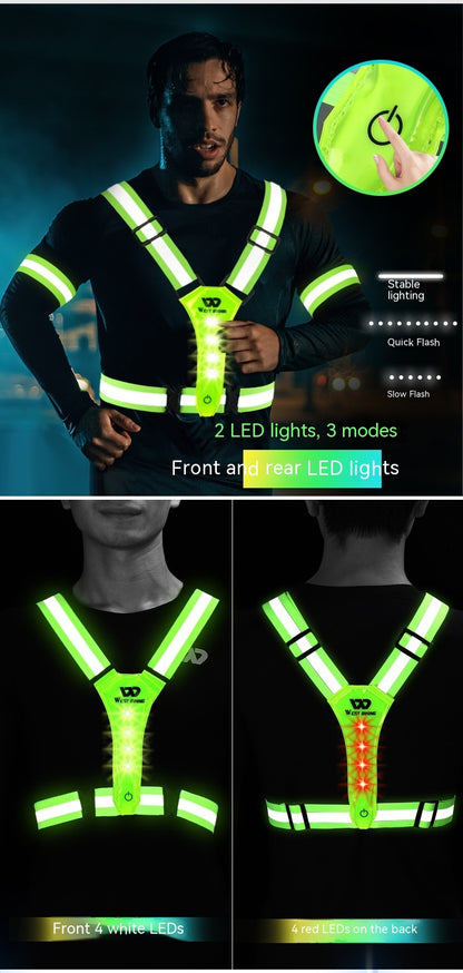 Outdoor Night Run Reflective Vest Riding Warning Light 1739592715953377280