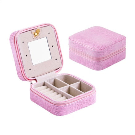 Creative travel portable jewelry box earrings earrings jewelry storage box leather small jewelry bag 1739774268435