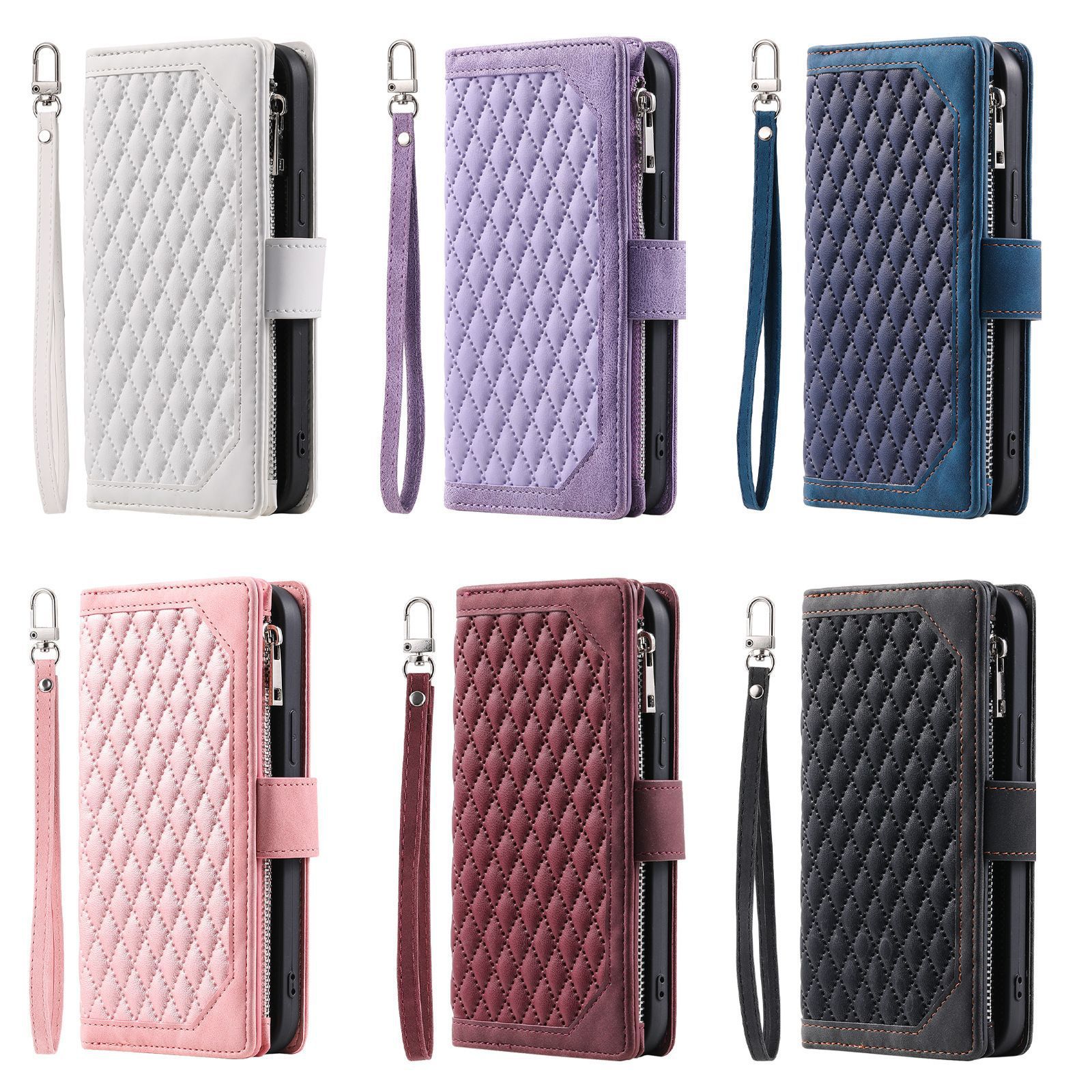 Crossbody Plaid Multi-functional Zipper Bag Mobile Phone Case 1742897922661552128