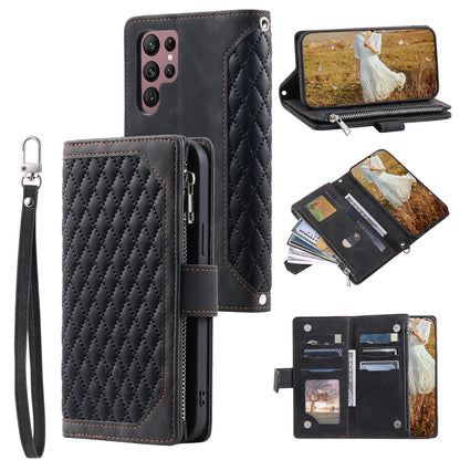 Crossbody Plaid Multi-functional Zipper Bag Mobile Phone Case 1742897923353612288