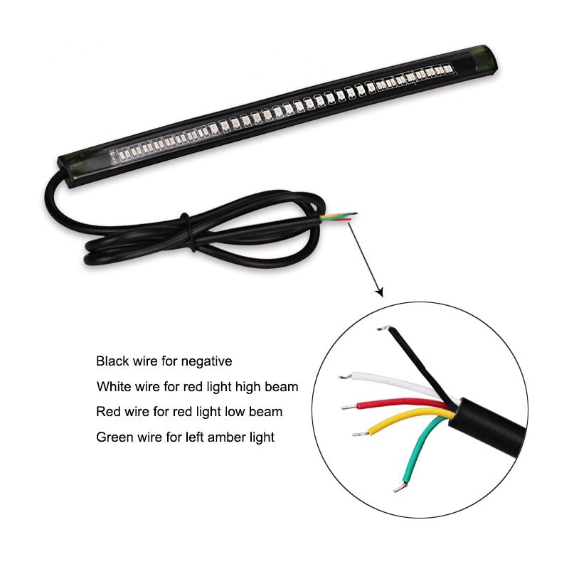 Universal Flexible Led Strip Tail Stop Light Motorcycle 48 SMD Led Tail Turn Signal Brake License Plate Light Strip Motorcycl