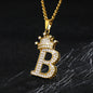 Crown Pendant Stainless Steel Letter Necklace 1750773647086
