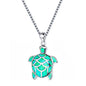 Blue opal ladies cute little turtle necklace 1752746682564