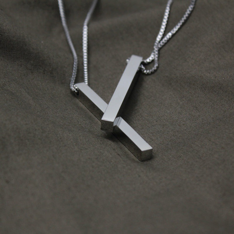 Stainless steel rectangular long necklace 1761572607096