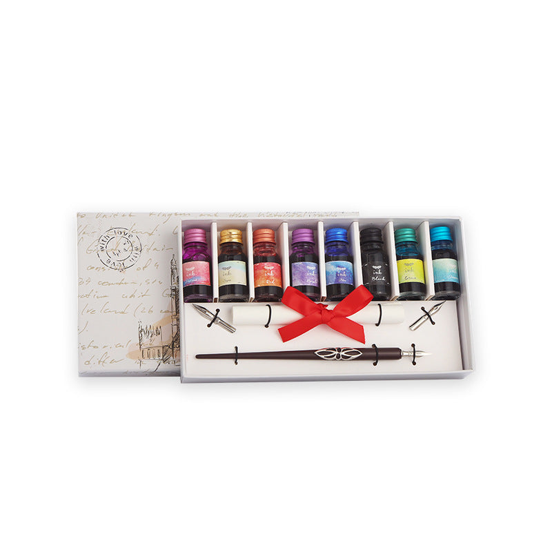 Pen and Ink Gift Box Wooden Dip Pen Set - 图片 4