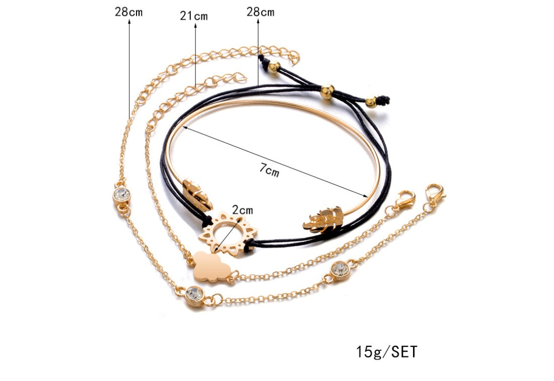 Modyle   Gold Color Crystal Wedding Bracelets Set CZ Stone Heart Bracelets Bangles For Woman 1769839891761
