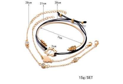 Modyle   Gold Color Crystal Wedding Bracelets Set CZ Stone Heart Bracelets Bangles For Woman 1769839891761