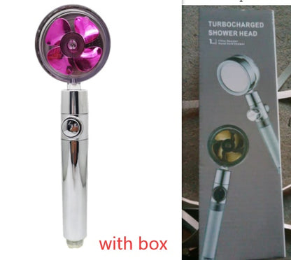 Shower Head Water Saving Flow 360 Degrees Rotating With Small Fan ABS Rain High Pressure Spray Nozzle Bathroom Accessories 17