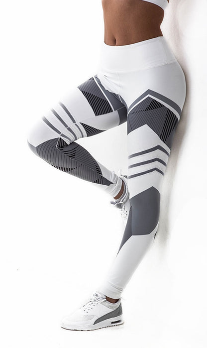 Printed Reflective Sport Yoga Pants Women Fitness Gym Leggings Running Compression Tights Quick Dry Sport Clothes Trousers 17