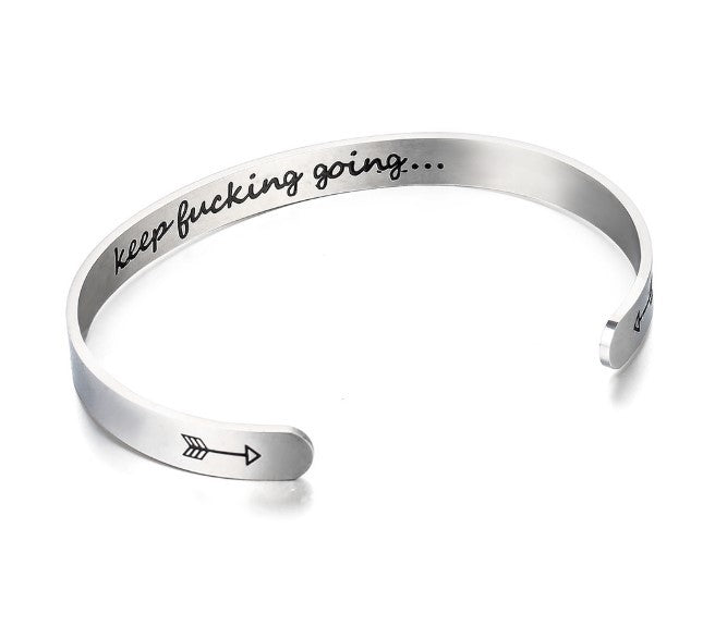Mantra Bracelet With Quotes Stainless Steel Cuff Inspirational Jewelry Graduation Gift 17718999607136