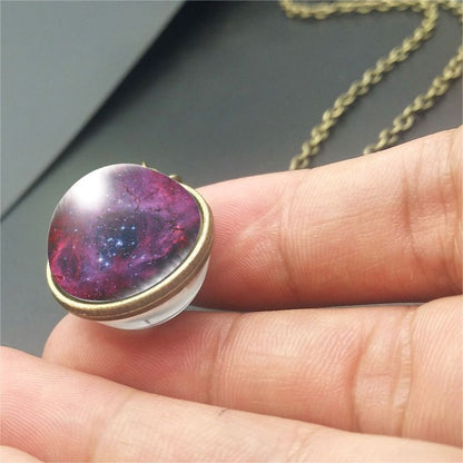 Nebula Galaxy Double Sided Pendant Necklace 17749222062984