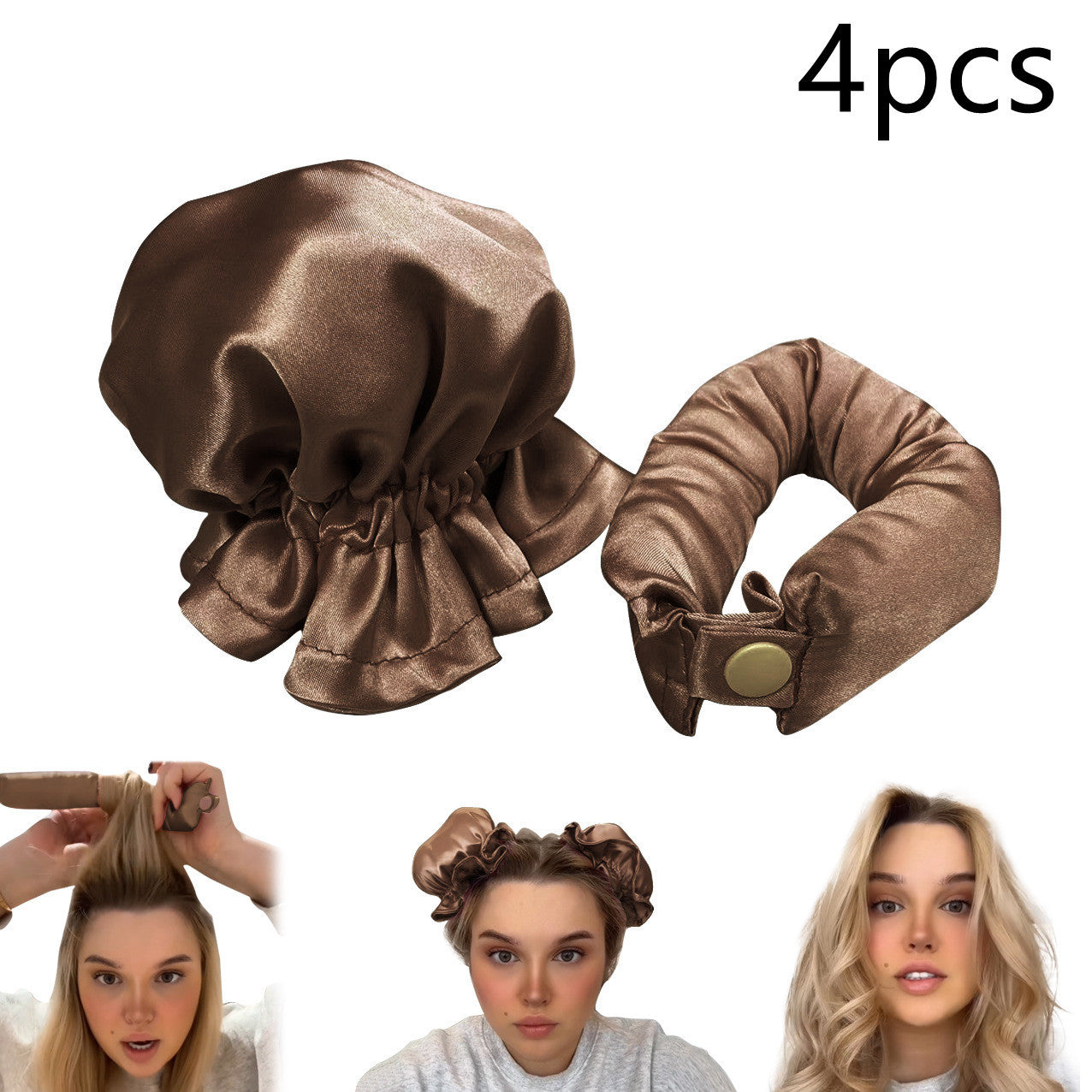 New Heatless Curl Stick With Cloth Cover Cute Ball Head Hair Curler Headband Hair Rollers Wave Form Curling Rod Hair Style To