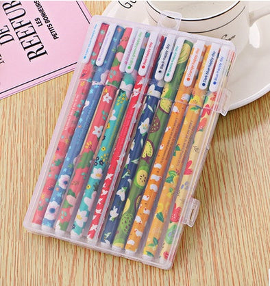 10 Pcs  Pack Colored Gel Pen Ink Pen Promotional Gift Stationery School & Office Supply - 图片 1