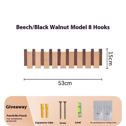 Clothes Hook Wall-mounted Entrance Hallway Hanger Punch-free Solid Wood Creative Keys Clothes 177a5a63 543c 4695 9010 eeedf2a