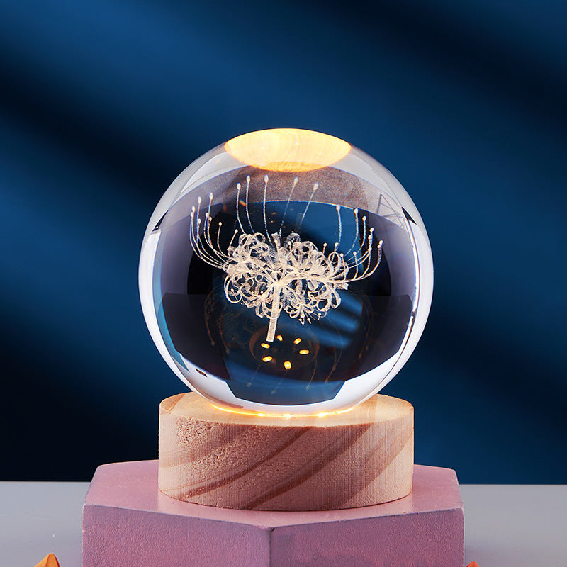 Crystal Ball 3D Inner Carved Solar System Glowing Night Lights Warm Bedside Light Festival And Kid Gift Night Lamp 177e3e3f 3