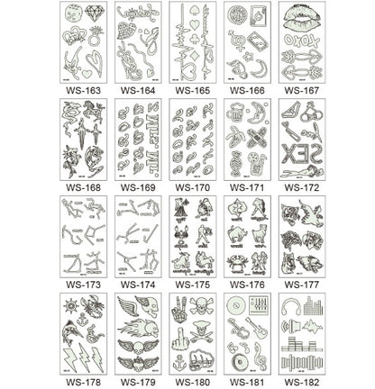 Night light Tattoo Sticker nightclub music party sticker birthday party night music shining cool face sticker