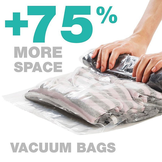 1 pc Hand Rolling Compression Vacuum Bag Border Foldable Compressed Home Clothes Plastic Storage Bag Space Saving Seal Bags - HD Wireless Product #1