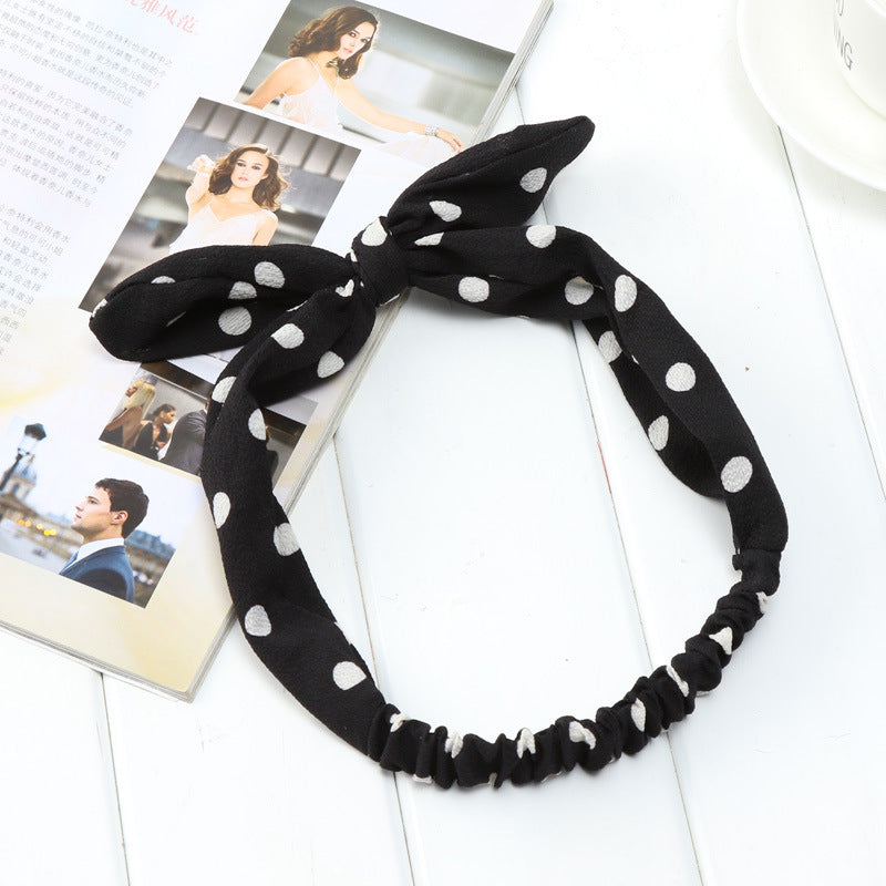 Big bow tie bunny ears headband 1786787342157