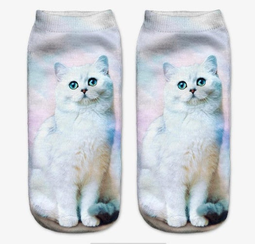 Popular Funny Unisex Short Socks 3D Cat Printed Anklet Socks Casual Socks 1787149678251