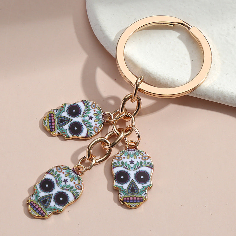 Hot Selling Dripping Oil Alloy Colorful Owl Ladybug Dark Flower Ghost Face Keychain Bag Ornaments 178ba1df 6d54 45a6 99b7 d4e