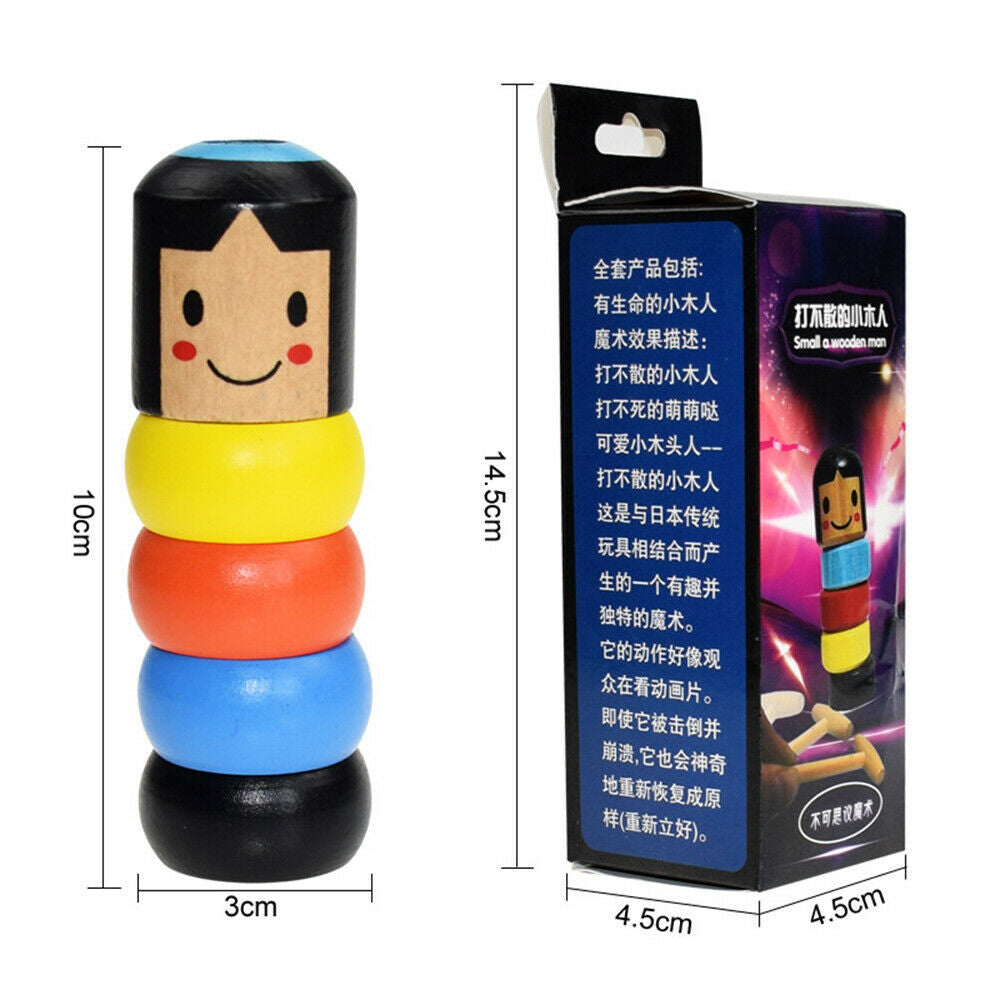Immortal Daruma Unbreakable Wooden Man Magic Toy Magic Tricks Close Up Stage Magic Props Comedy Mentalism Toy Accessory 17941