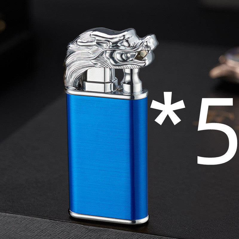 Creative Blue Flame Lighter Dolphin Dragon Tiger Double Fire Metal Winproof Lighter Inflatable Lighter 17b19cd0 2db8 4c44 8f1