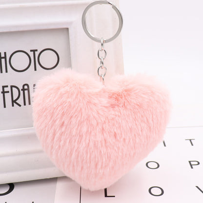 Heart-shaped Fur Ball Keychain Rex Rabbit Plush Car Pendant 17cb0e77 572a 4088 a55c 2f87ca8e22d3