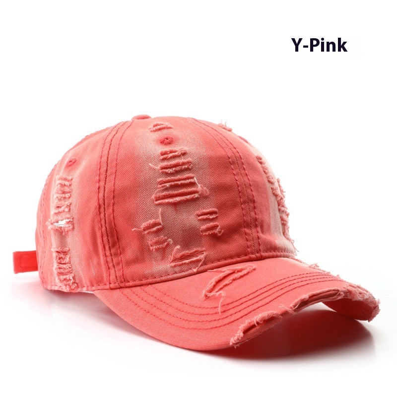 Retro Pure Color Washed Hole Light Board Baseball Cap 17e7ed52 8605 419c 8c2e 886fdd817593 trans