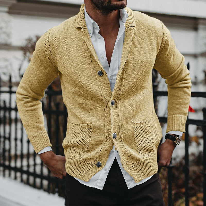 Solid V-neck Long Sleeve Pocket Knitted Sweater Coat 17f4226e cbb0 4f36 a1d4 6a333cb37fa4