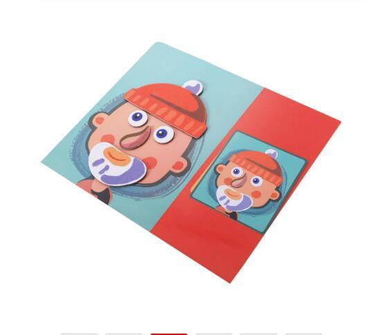 Montessori Magnetic Fun Puzzle Children's Wooden Puzzle Box Game Cartoon Educational Painting Toys For Children Gift Antistre