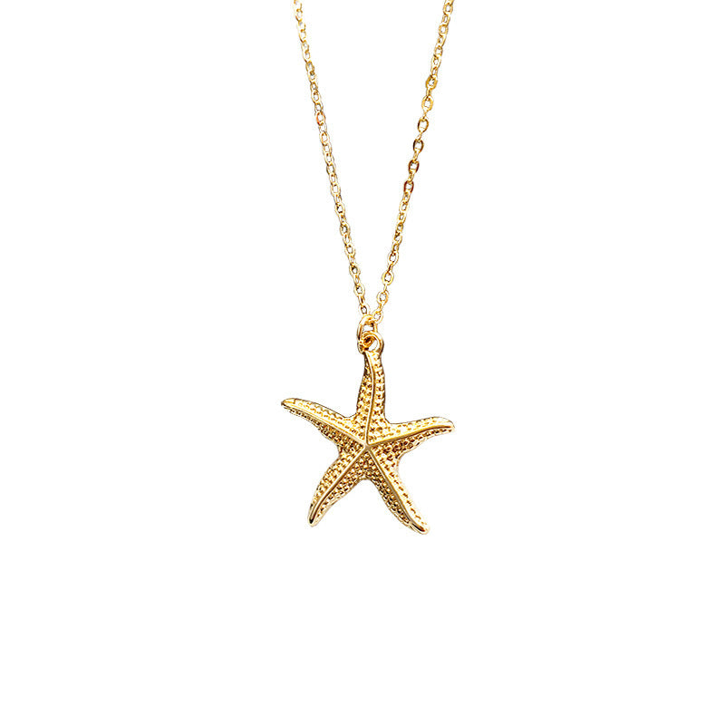 Alloy Shell Starfish Necklace 1801301880840