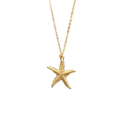 Alloy Shell Starfish Necklace 1801301880840